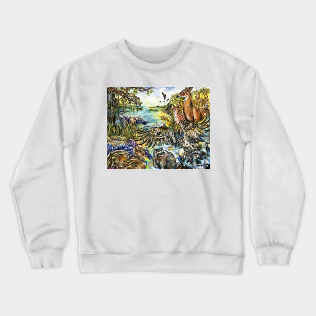 Wildlife of the Eastern Woodlands Crewneck Sweatshirt by 10000birds